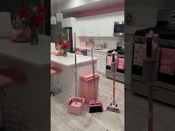 Pink kitchen reset 🩷😍 pink house vibes #pinkkitchen