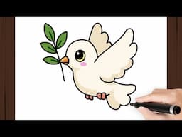How To Draw a DOVE OF PEACE I KAWAII
