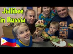 JOLLIBEE IN RUSSIA - My Children Help Me to Cook Burgers!
