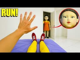 If you see SQUID GAME DOLL in your CLOSET, run! (she’s watching you)