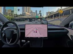 Just push the blue button to drive off into the sunset — only in a Tesla