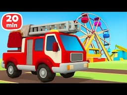 The fire truck visits the repair shop for a check-up and is ready to go on a mission!