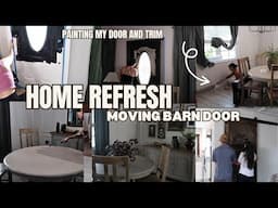 PAINTING MY DOORS AND TRIM !!! Home refresh on a budget | Using what I have on hand !