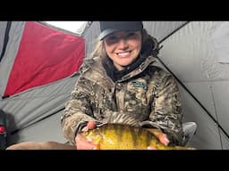 Montana Ice Fishing! My first time ever Ice Fishing & my first Yellow Perch!