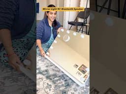 Mirror Light with Bluetooth Speaker🔊 #mirror #mirrorwithlights #speaker #ytshorts #organizingtips