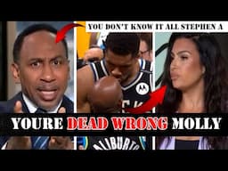 Stephen A Smith HEATED ARGUMENT W/ Molly Qerim "You're DEAD WRONG" over Haliburton Dad Giannis BEEF