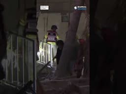 Petah Tikva residents evacuted from a building after it was struck by #Iranian missiles | #israel