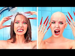 CRAZY GIRLY PROBLEMS WITH LONG NAILS! 😵❤️‍🩹 Funny Beauty Struggles