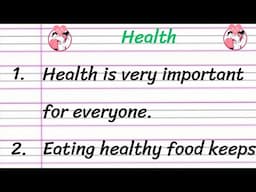 Health 10 Lines Essay Writing in English || Short Essay on Health