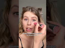 Double Triangle Blush Technique For Round Faces 👀