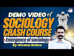 Emergence Of Sociology | Demo Video - Sociology Crash Course |  Divakar Bothra | StudyIQ IAS