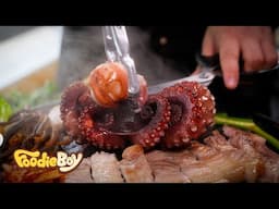 Epic Korean BBQ Set: Pork Belly, Pork Neck & Whole Octopus!