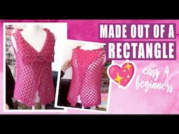 Made out of a RECTANGLE / how to crochet a VEST - EASY AND FAST - BY LAURA CEPEDA
