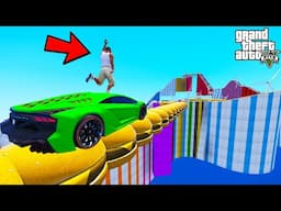 FRANKLIN TRIED BURGER BRIDGE PARKOUR RAMP CHALLENGE IN GTA 5 | SHINCHAN and CHOP