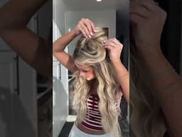 Messy Bun MEETS Beachy Waves!  #beachywaves #hair #hairtutorial #halfupstyle