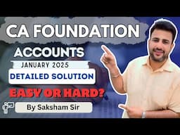CA Foundation Accounts January 2025 Solution
