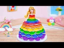Princess Cake Vs Rainbow OREO💕Perfect Miniature Rainbow Princess Cake Recipe Decorating🍰Mini Cakes