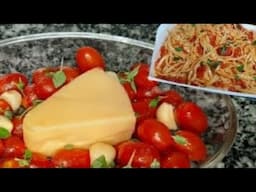 MACARRÃO TALHARIM COM QUEIJO GOUDA  E TOMATE CEREJA