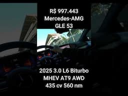 #festivalinterlagos R$ 997.443 Mercedes-AMG GLE 53 2025 3.0 L6 Biturbo MHEV AT9 AWD 435 cv 560 nm