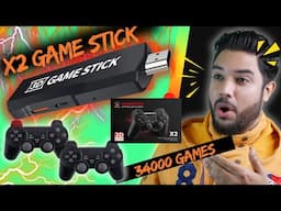 X2 Game Stick Review🎮Best Gaming Gadget Exist On Earth🤯34000 Game🕹️39 Console🔥Retro Game Dual Player