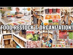 FOOD RESTOCK & HOME ORGANIZATION IDEAS!!😍 ORGANIZE WITH ME | DECLUTTERING AND ORGANIZING MOTIVATION