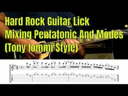 "Easy" Hard Rock Guitar Lick - Mixing Pentatonic With Diatonic (Modes) Sounds (Lick 2)