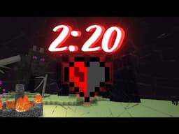 (WR) Minecraft Half Heart Hardcore Speedrun in 2:20!