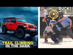 DODGING FAST BALL PITCHES AT BASEBALL GAME AND JEEP CLIMBING STEEP TRAILS IN THE DARK!