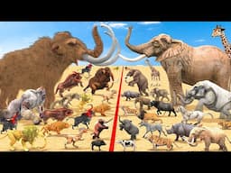 Animal Epic Battle Prehistoric Mammals VS Modern Mammals Size Animal Revolt Battle Simulator