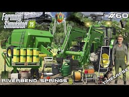 MAKING SQUARE BALES WITH JOHN DEERE EQUIPMENT | Animals on RIVERBEND | Farming Simulator 25 | EP 60