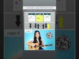 mirrorball 🪩 Taylor Swift 🫶 EASY Guitar Lesson Beginner Tutorial 🎸  #shorts #guitar #chords #swiftie