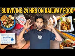 SURVIVING 24 HOURS ON RAILWAY FOOD | 15 Rs Only 😯