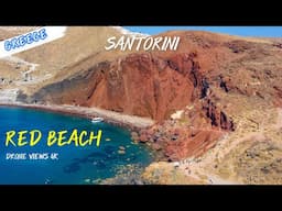Santorini’s Red Beach from Above Drone Tour 4K