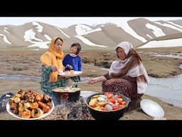 Shepherd Mother Cooking Shepherd Food in Nature | Surviving in the Highest Mountain of Afghanistan