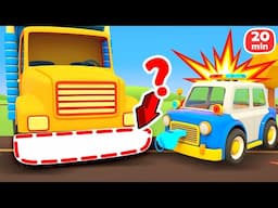 The big truck needs help! The street vehicles are destroyed by hail and Helper cars save the day.