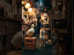 Duck Meets Fukuoka’s Fluffiest Ramen Fan 🦆🇯🇵🐕小さなアヒルが福岡のふわふわラーメンファンと出会う