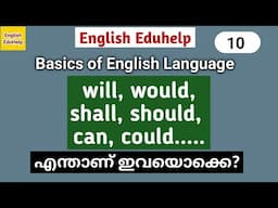 Meaning of will, would, shall, should, can, could | Modals | English Grammar - 10