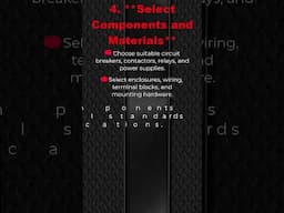 Select Components and Materials #controlwiring #electricalwiring #industrialcontrolpanel