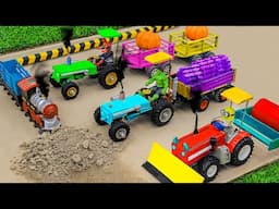 Diy tractor mini Bulldozer to making concrete road 2025 | Construction Vehicles, Road Roller #10