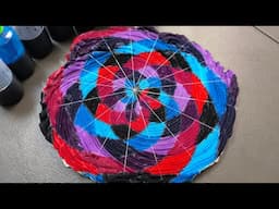 Flower Mandala Pattern on Spiral Fold Tie Dye