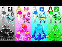Social Network Pregnant Dress Up Papercrafts - Barbie Mother and Daughter Handmade -Woa Doll Channel