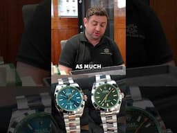 Blue or Black? He can't decide on which Rolex Milgauss he likes more.