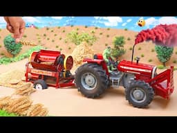 top most creative science projects | mini tractor is threshing wheat by thresher machine | video 2