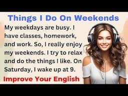 Things I Do On Weekends | Improve your English | Everyday Speaking | Level 1 - Shadowing Method