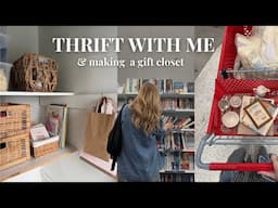 THRIFT WITH ME for gifts 🛒  unique gift ideas & creating a gift closet!!