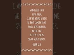 John 6:35 ✝️ Bible Verse of the Day