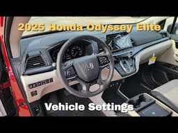 2025 Honda Odyssey Elite Vehicle Settings | Step by Step