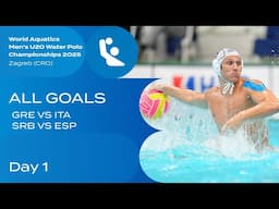 ALL GOALS |  Day 1 | Greece vs Italy & Serbia vs Spain | Men’s U20 Water Polo Championships 2025