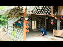 Building Bamboo Walls For Kitchen, Gardening, Farm Family