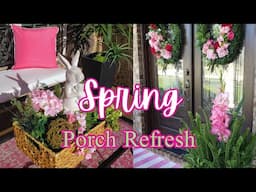 Spring Porch Refresh - Tips on Spring Container Gardening, Basket Vignettes, & Curb Appeal & More